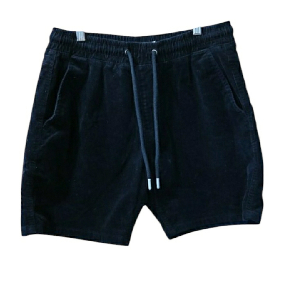 VSTR Black Drawstring Waist Lounge Shorts Size Large Cotton Stretch Comfort